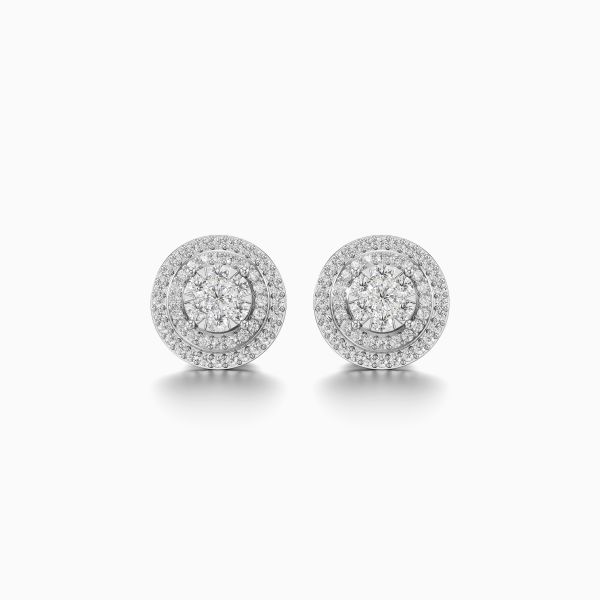 Stepped Cluster Diamond Earrings