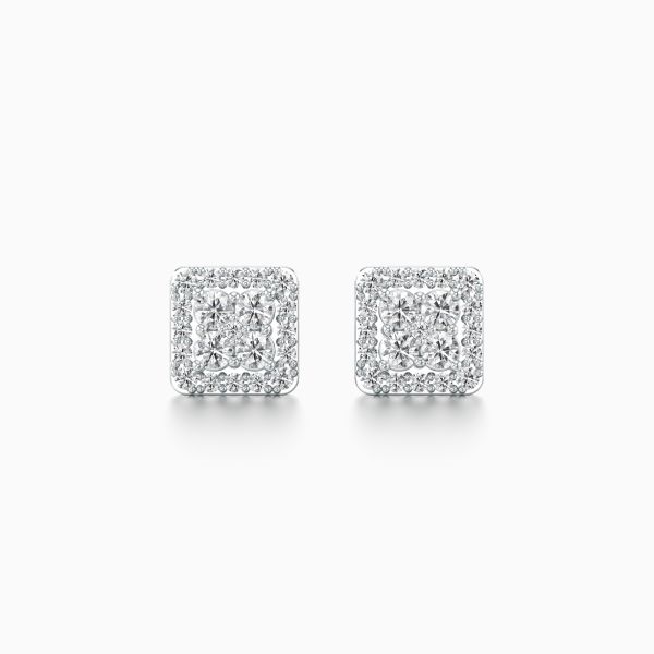 Punky Square Diamond Earrings