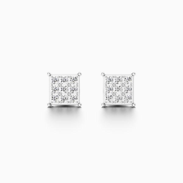 Extravagant Square Diamond Earrings