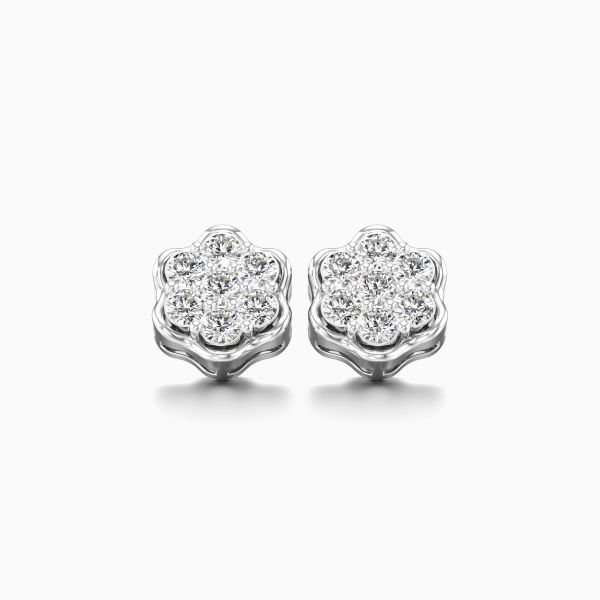 Scalloped Floral Diamond Earrings