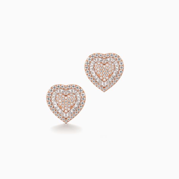 Glinting Heart Diamond Earrings