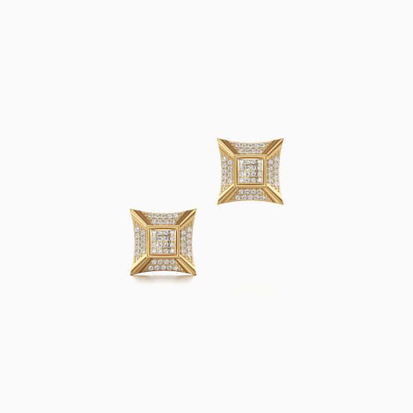 Square Glam Diamond Earrings