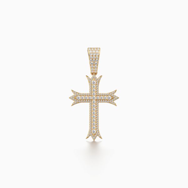 Deco Cross Diamond Pendant