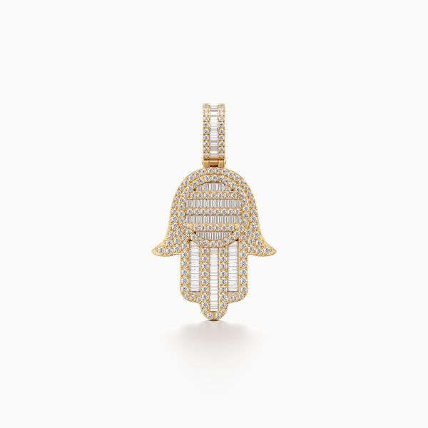 Glistening Hamsa Diamond Pendant