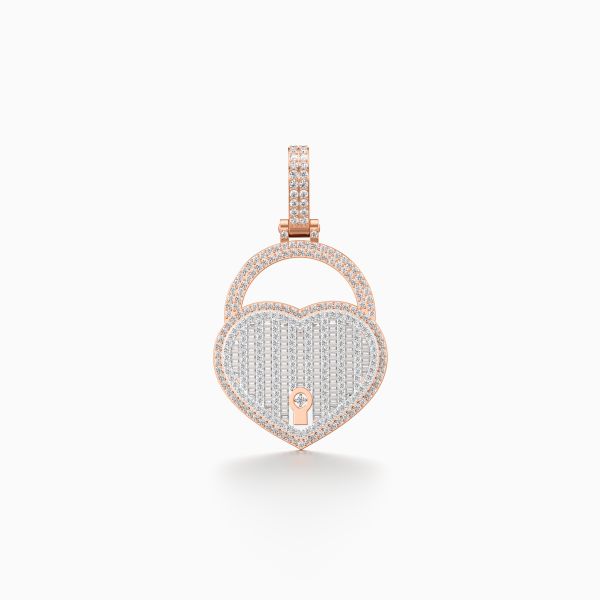 Frozen Heart Lock Diamond Pendant