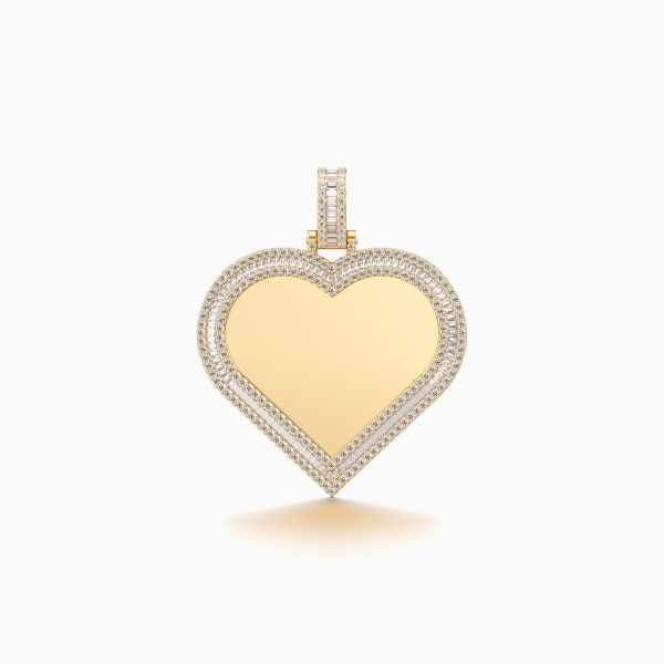 Baguette Heart Keepsake Diamond Pendant