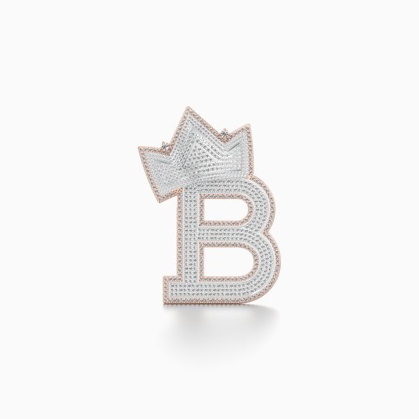 Icy Crowned B Diamond Pendant