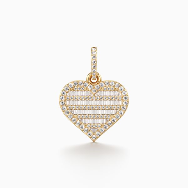 Baguette Heart Diamond Pendant