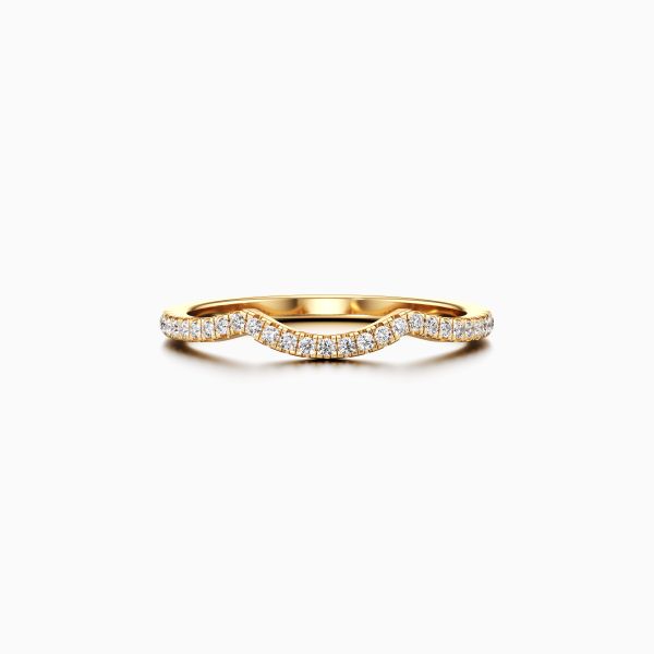 Wavy Ring Band Diamond Ring
