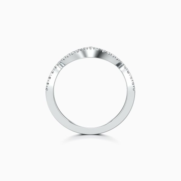 Overlapping Ring Band Diamond Ring in White