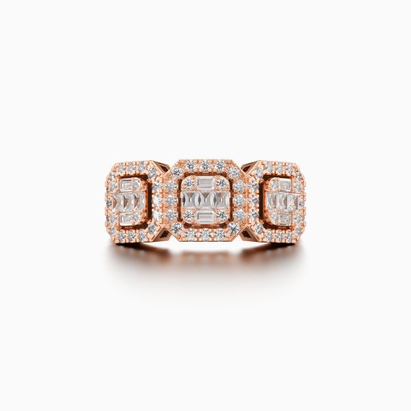 Geared Asscher Diamond Ring