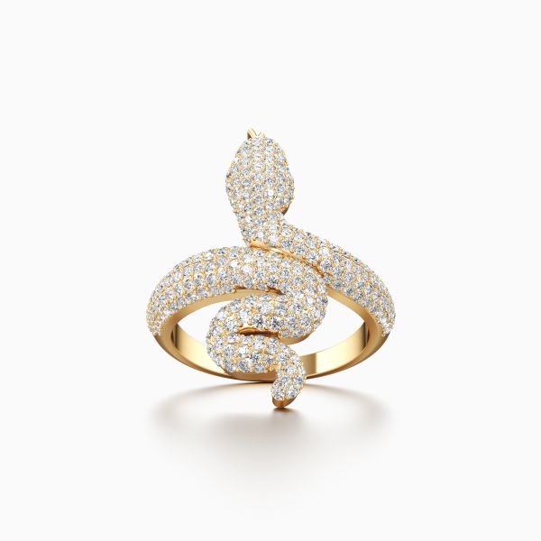 Icy Coiled Snake Diamond Ring