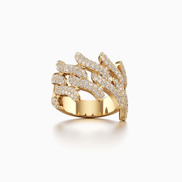 Thorned Cuban Link Diamond Ring