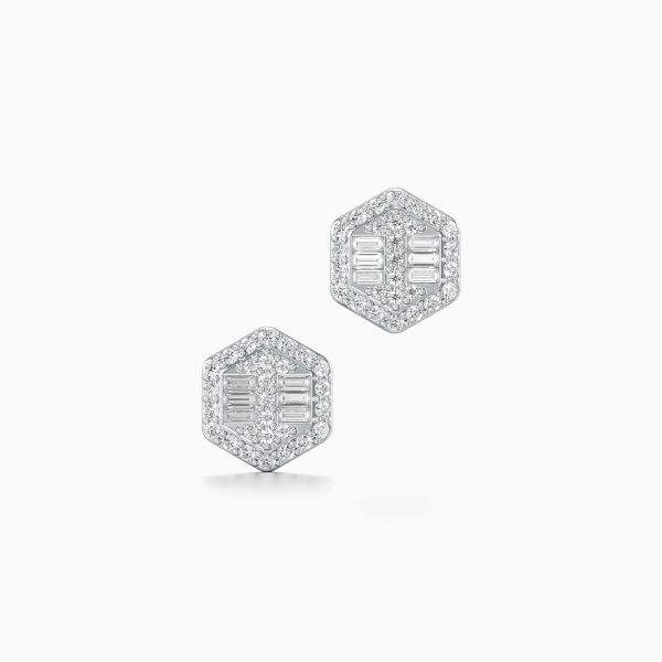 Frosty Hexad Diamond Earrings