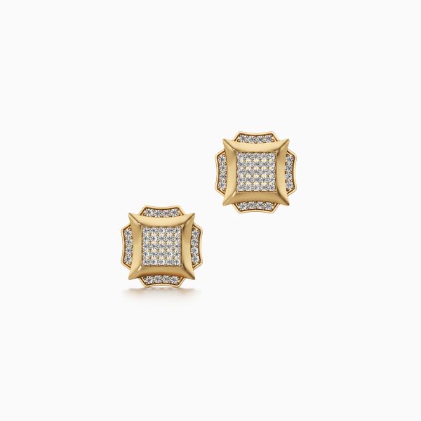 Glitzy Geometric Diamond Earrings