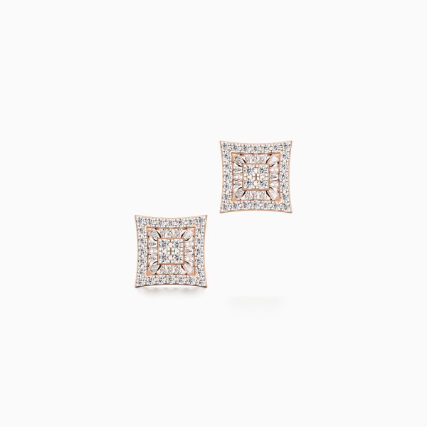 Square Drops Diamond Earrings