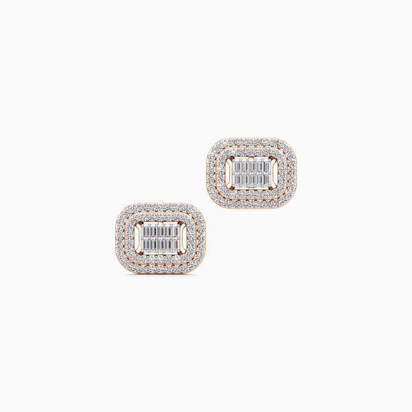 Refined Rectangle Diamond Earrings