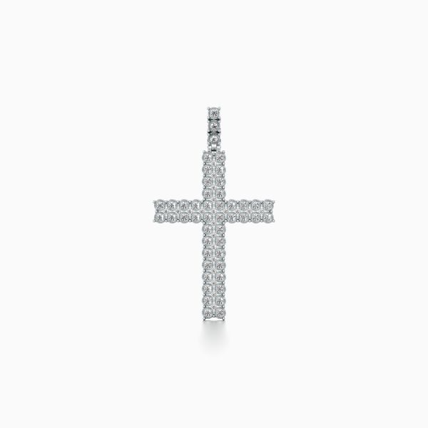 Dime-encrusted Cross Diamond Pendant
