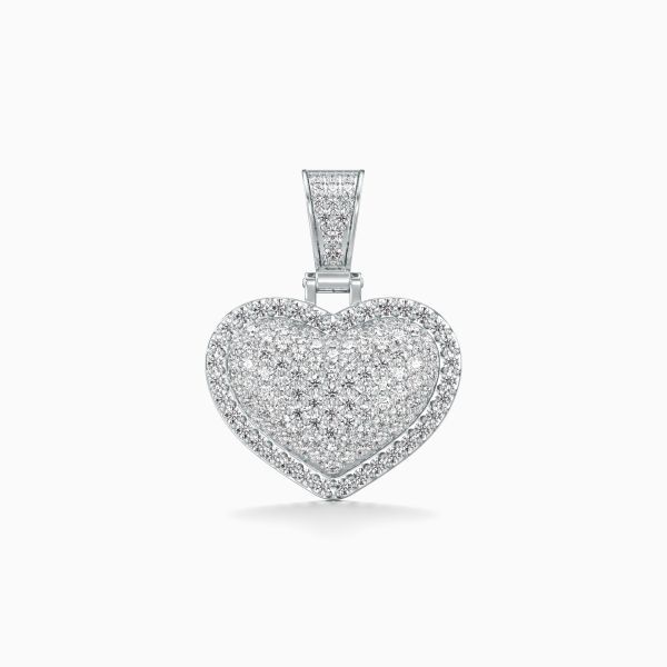 Emblossomed Heart Diamond Pendant