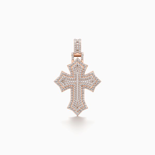 Layered Cross Diamond Pendant