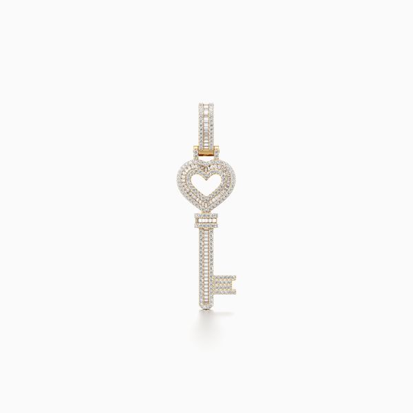 Heart Key Diamond Pendant