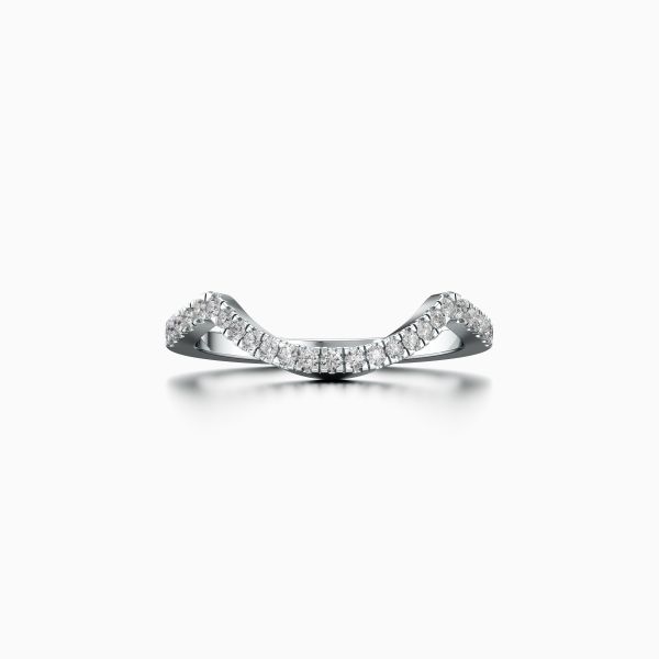Overlapping Ring Band Diamond Ring in White
