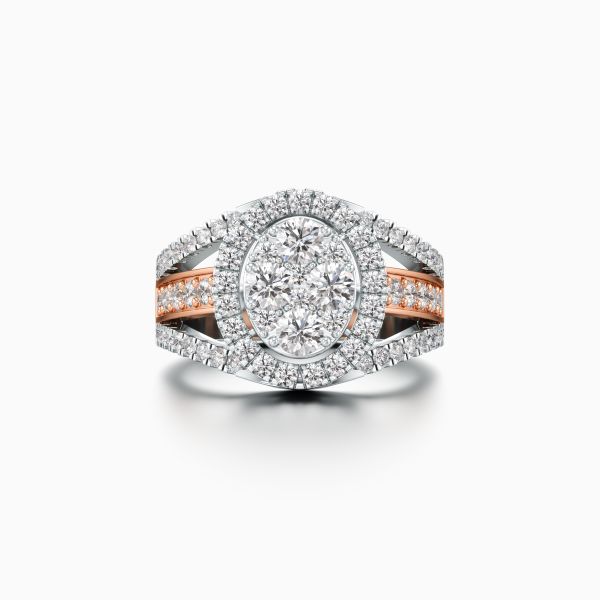 Two-toned Frosty Diamond Ring