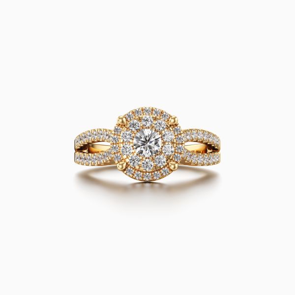 Halo Radiant Solitaire Diamond Ring
