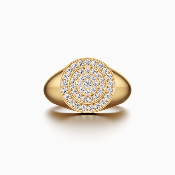 Domed Shimmering Diamond Ring