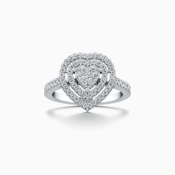 Glitzy Heart Diamond Ring