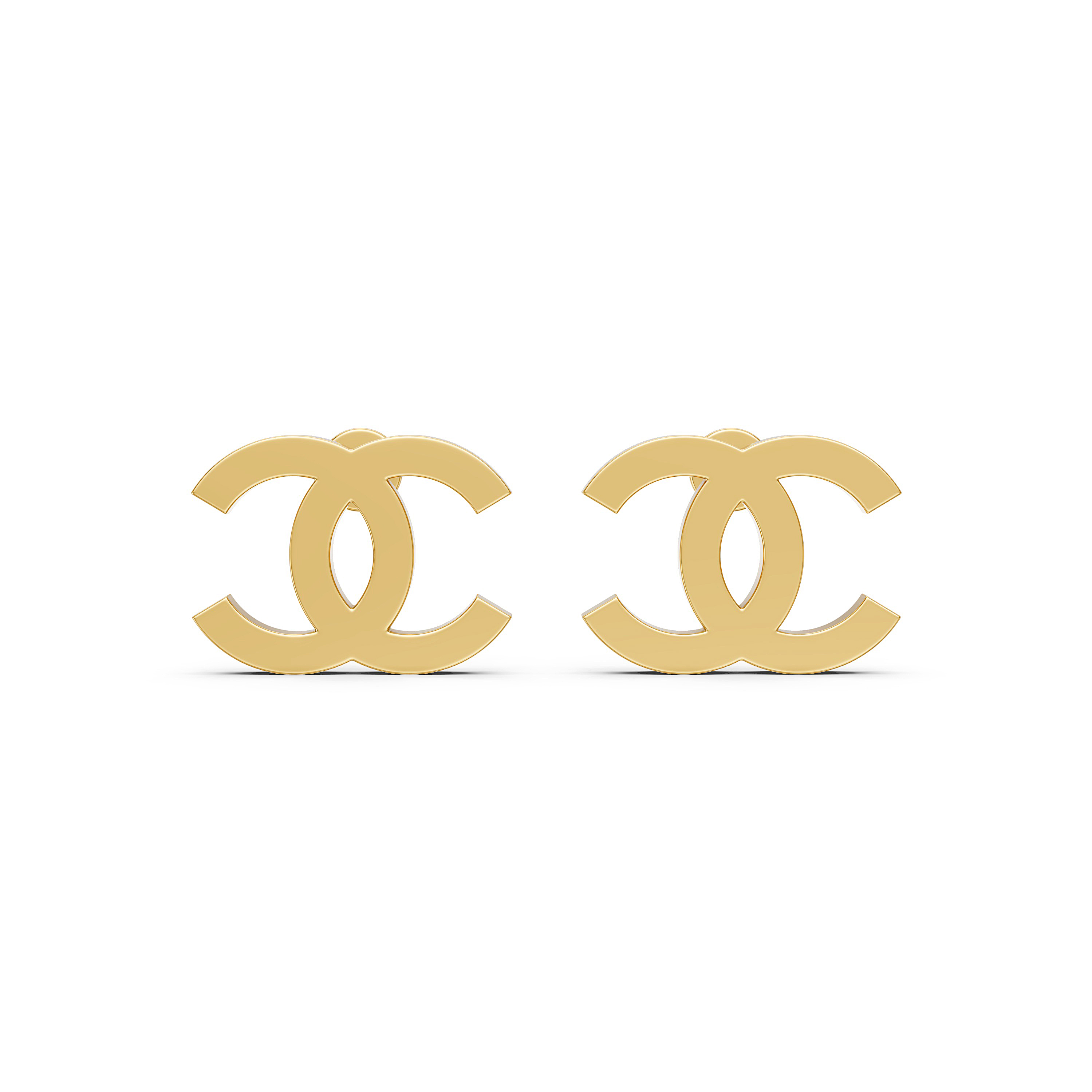Solid Gold Vintage CC Stud Earrings