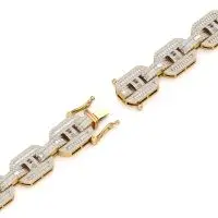 Glitzy Ocean-link Diamond Bracelet in Yellow 10k Gold