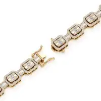 Frosty Asscher Diamond Bracelet in Yellow 10k Gold