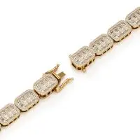 Frosty Baguette Diamond Bracelet in Yellow 10k Gold