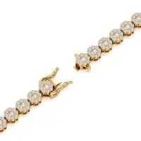 Slamming Floral Diamond Bracelet in Yellow 10k Gold