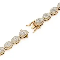 Geometric Link Diamond Bracelet in Yellow 10k Gold