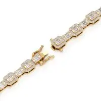 Baguette Asscher Diamond Bracelet in Yellow 10k Gold