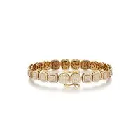 Flexin Link Diamond Bracelet in Yellow 10k Gold