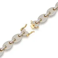 Marine Link Diamond Bracelet in Yellow 10k Gold