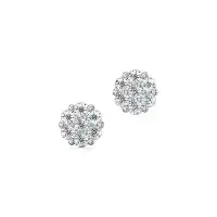 Floral Twinkies Diamond Earrings in White 10k Gold