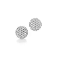 Discoid Fire Diamond Earrings in White 10k Gold