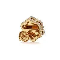 Flashy Flower Cluster Diamond Earrings in Yellow 10k Gold
