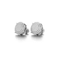 Frozen Halo Diamond Earrings in White 10k Gold