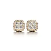 Blinged-out Diamond Earrings in Yellow 10k Gold