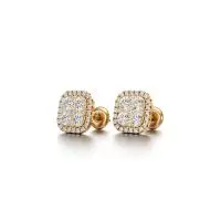Blinged-out Diamond Earrings in Yellow 10k Gold