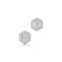 Frosty Hexad Diamond Earrings in White 10k Gold