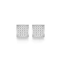 Amazing Square Diamond Earrings in White 10k Gold