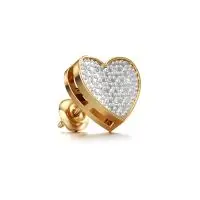 Swag Heart Diamond Earrings in Yellow 10k Gold