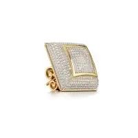 Popping Square Diamond Earrings in Yellow 10k Gold