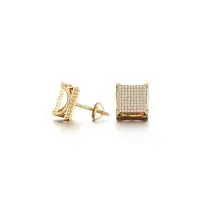 Snazzy Cuboid Diamond Earrings in Yellow 10k Gold